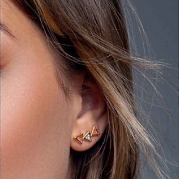 EAR CUFF SIGNS ZIRCONIA + ROSE GOLD PLATED EARRING - Picture 3 of 7